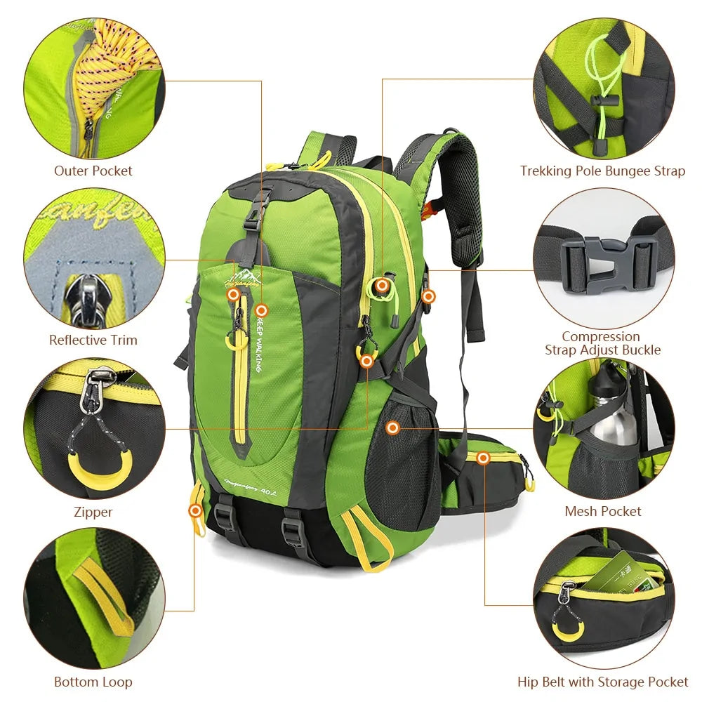 Waterproof 40L Climbing Backpack