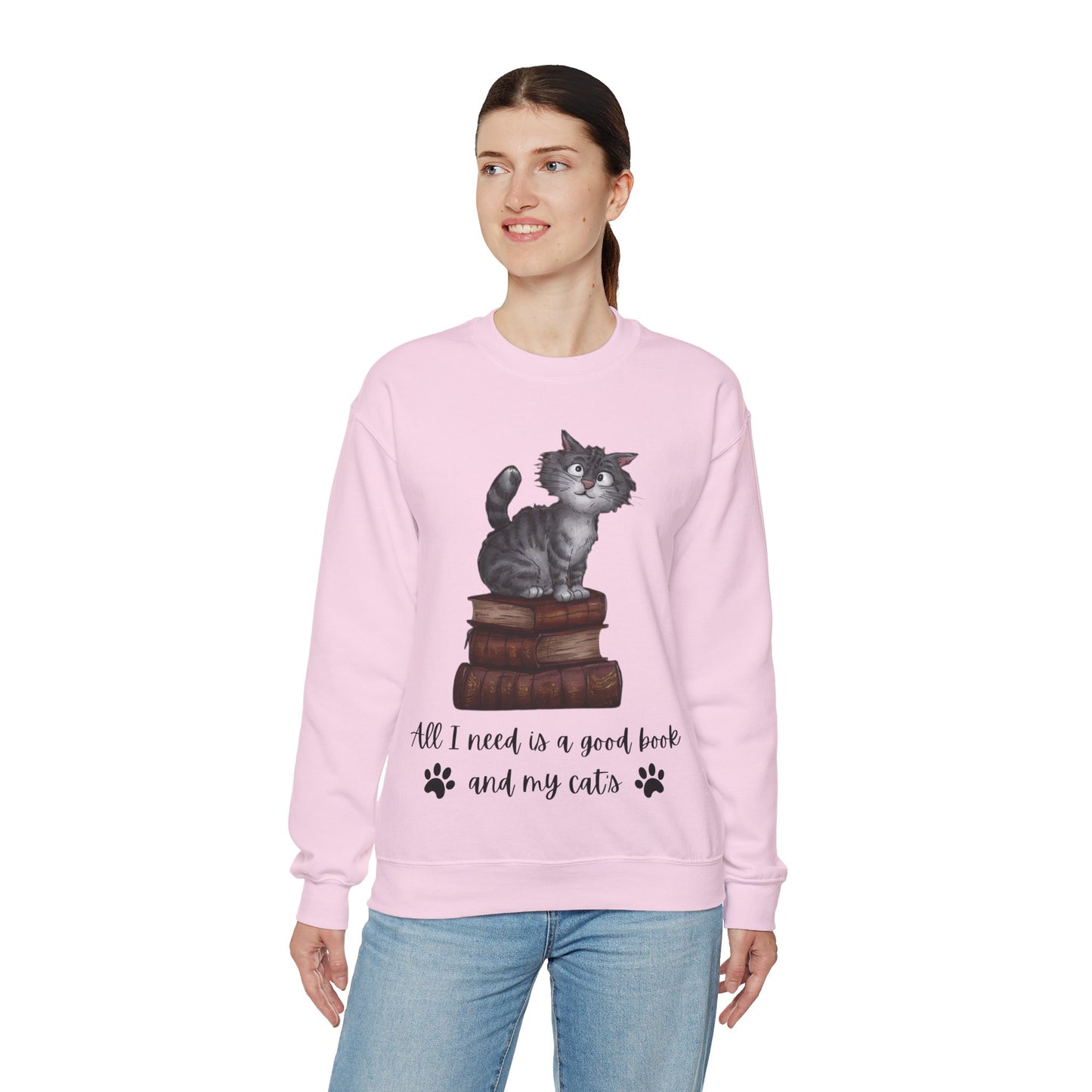 Unisex 'All I need is a good book and my cats' Sweatshirt